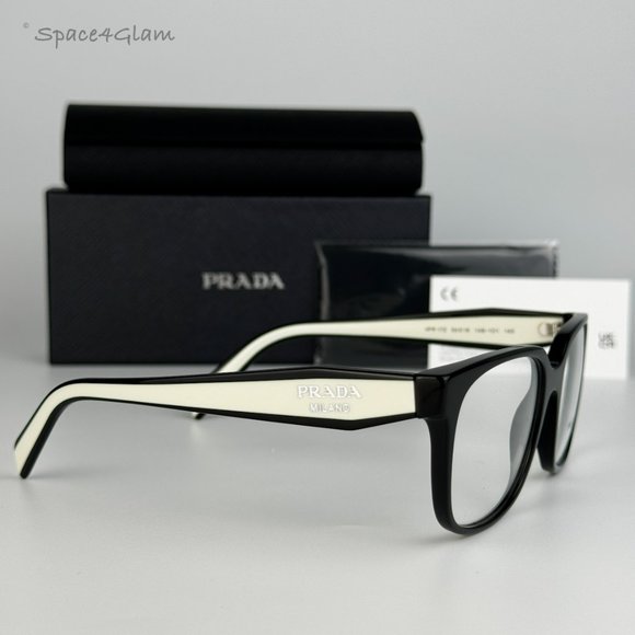 NEW Prada PR17ZV 1AB1O1 Black Square Women Eyeglasses - Picture 6 of 10